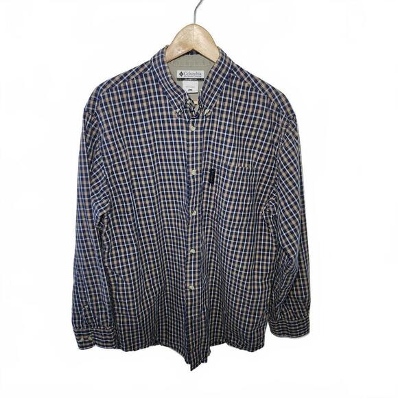 Columbia Sportswear Company Other - Columbia Men's Plaid Casual Shirt Size L Blue Beige